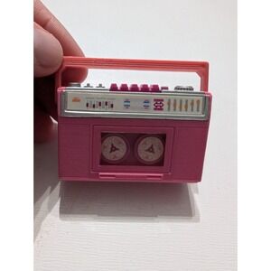 Vintage Barbie WIND UP Action Accents Radio Tape Deck Boom Box-1989 - Works GR8T